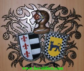 heraldica en madera policromada